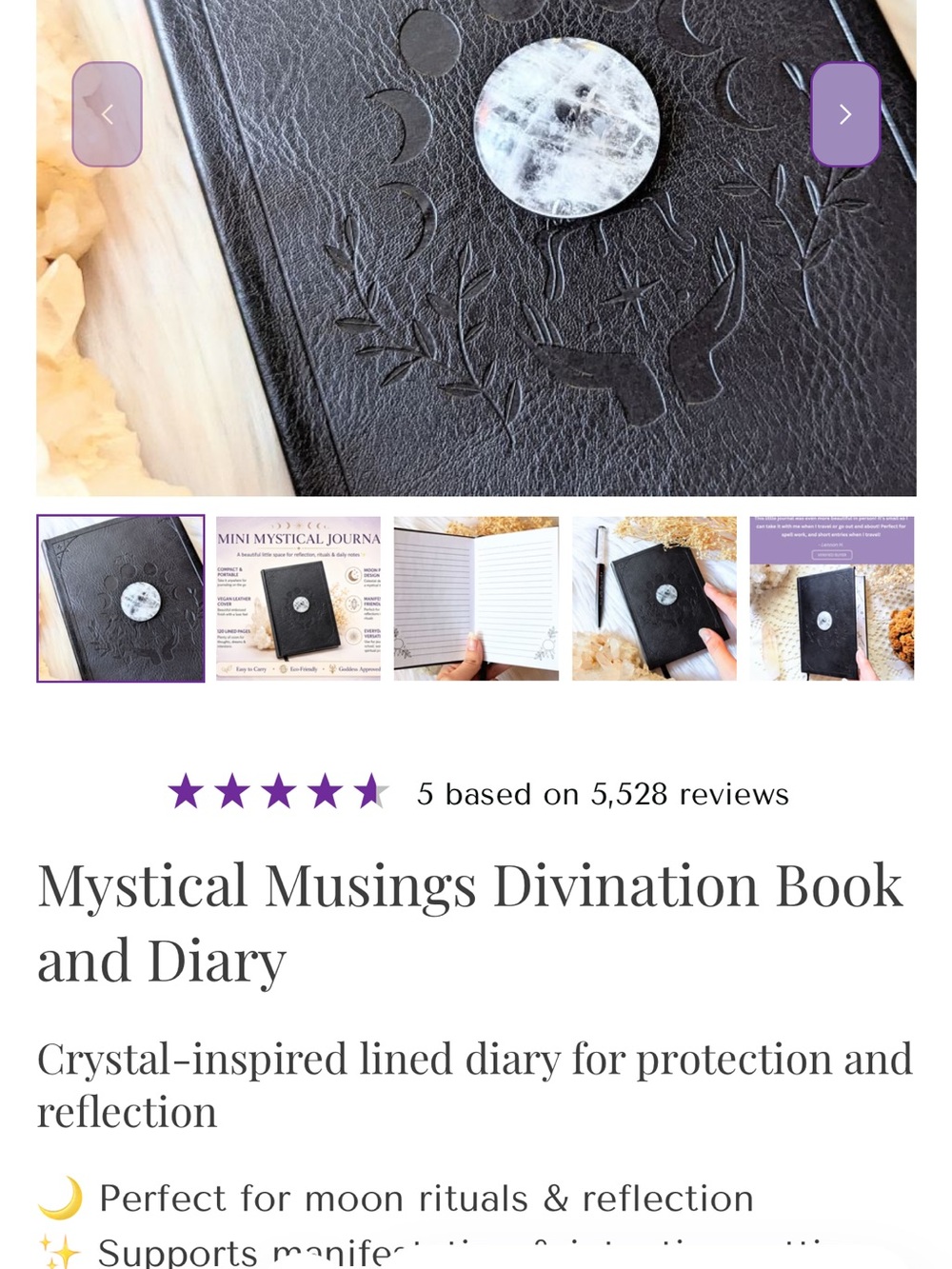 Goddess Provisions Mystical Musings Divination Diary NWT gift whimsigoth witch - Picture 3 of 11